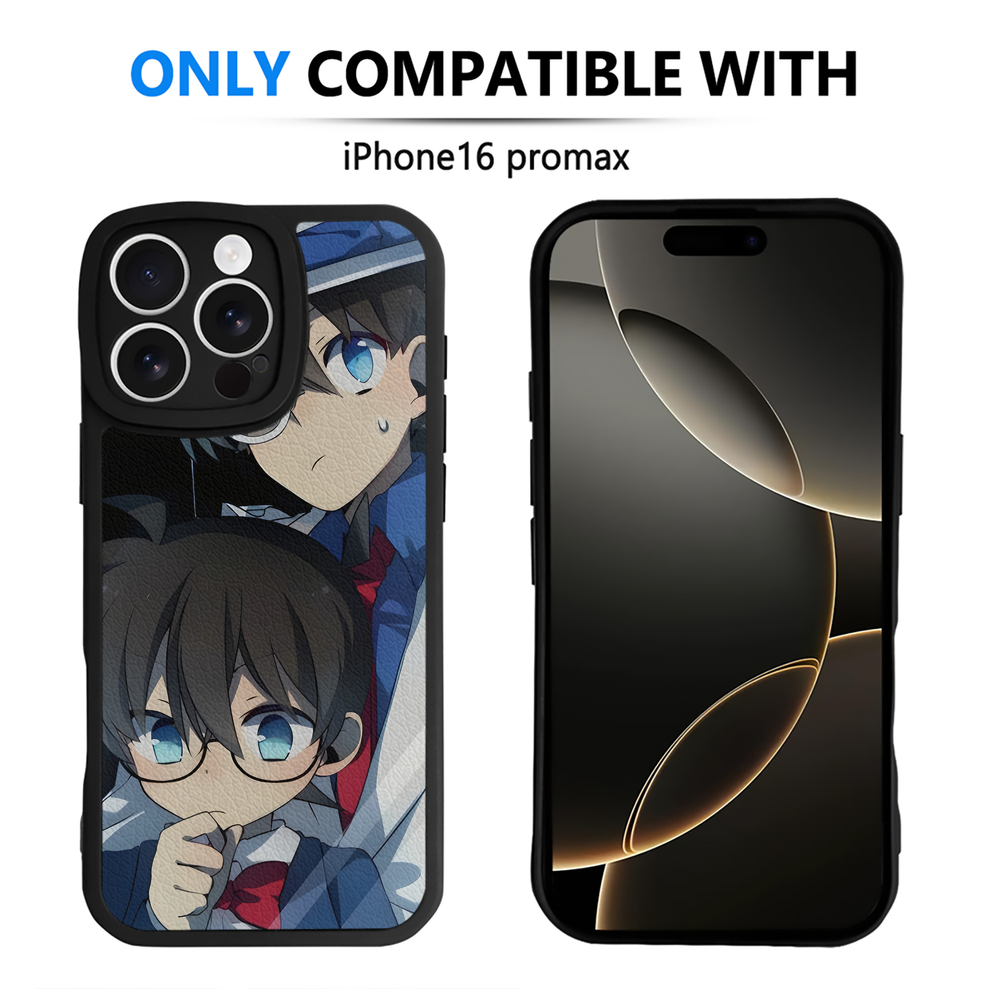 （画像用） 名探偵コナン Detective Conan 【iPhone 16シリーズ対応】シリコンスマホケース（レザー調） 材質：シリコン
